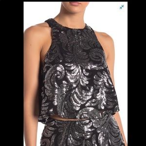 show me your mumu hailey sequin crop top